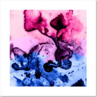 Bi-flag subtle marble abstract Posters and Art